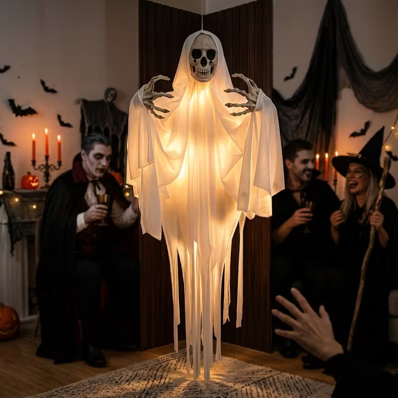 Light-Up Hanging Skeleton Ghost