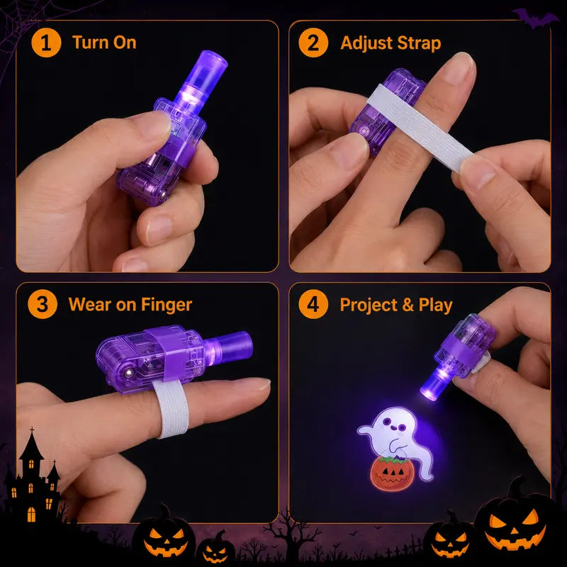 How to wear and use the finger projector lights