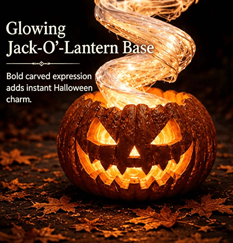 Swirling Ghost Pumpkin Yard Lamp