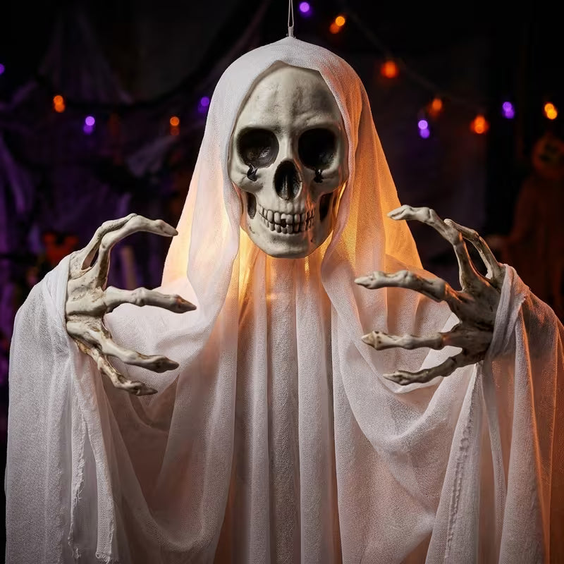Light-Up Hanging Skeleton Ghost