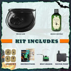 Witch's Bubbling Cauldron Mist Maker with Magic Pouring Bottle