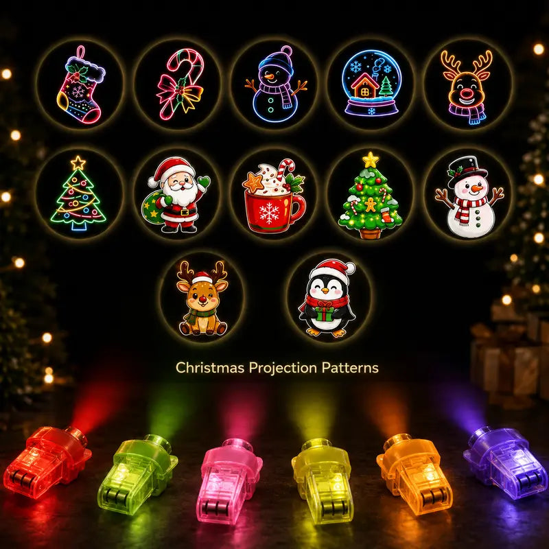 Christmas projector patterns on finger lights