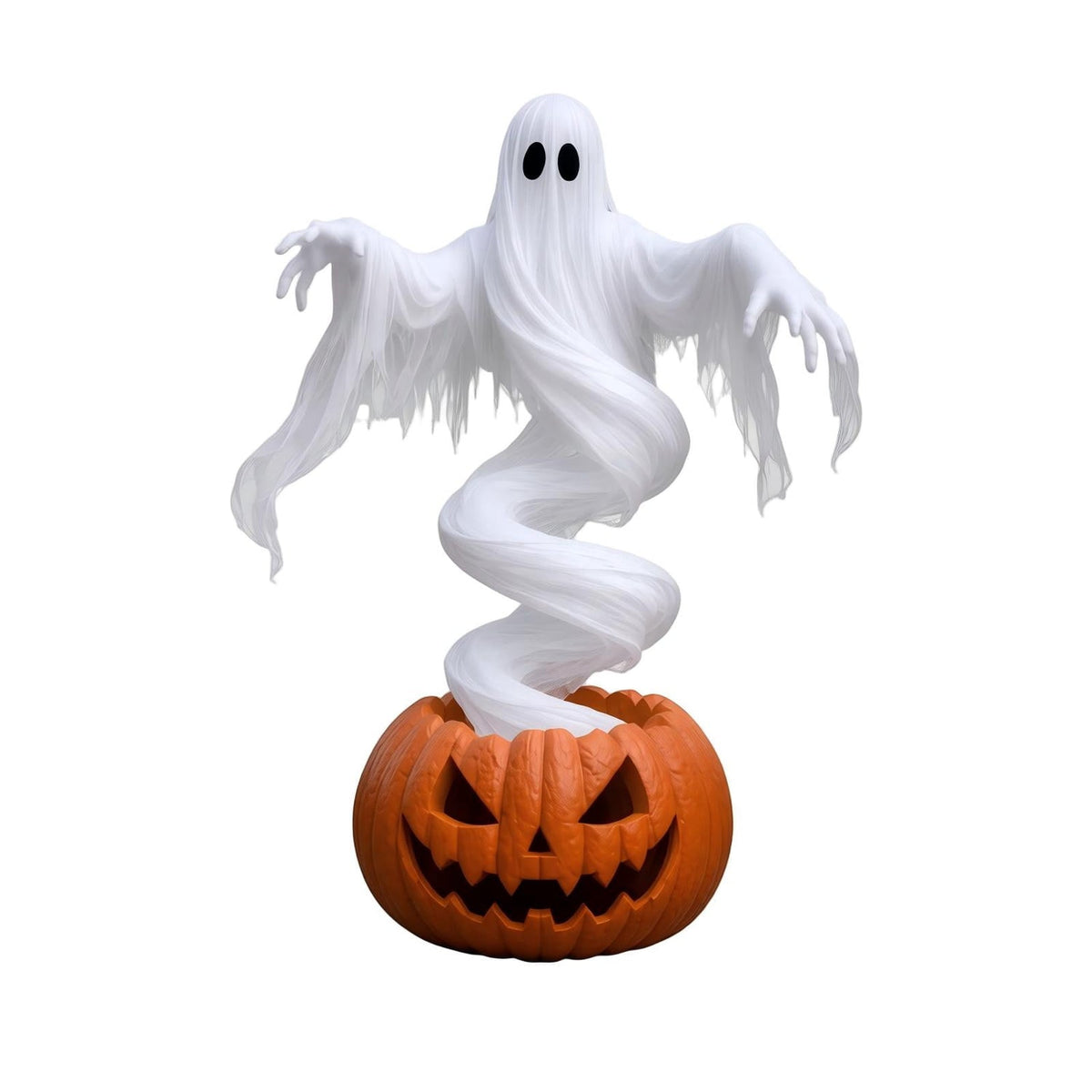 Swirling Ghost Pumpkin Yard Lamp