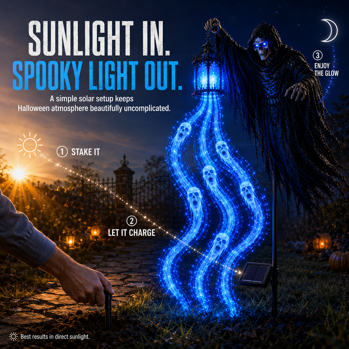 Solar Grim Reaper with Glowing Spirit Lantern