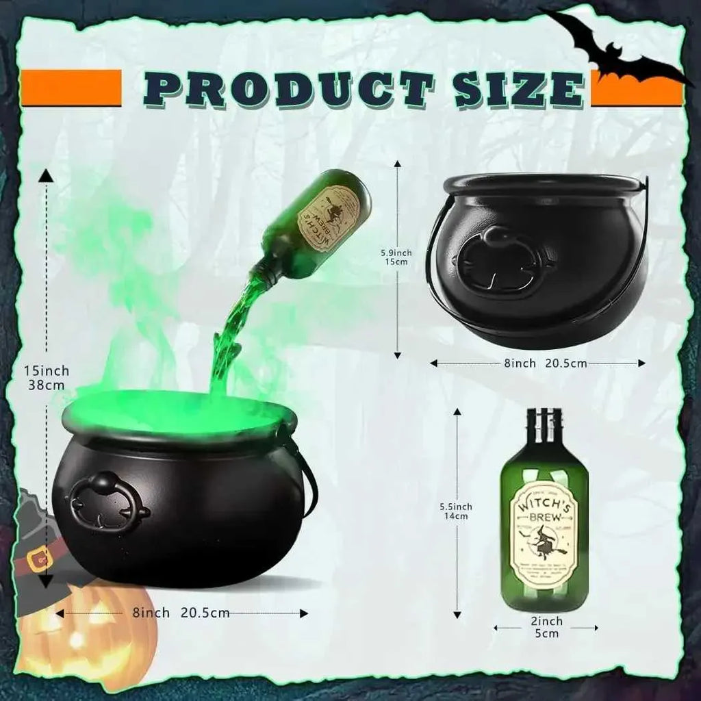 Witch's Bubbling Cauldron Mist Maker with Magic Pouring Bottle