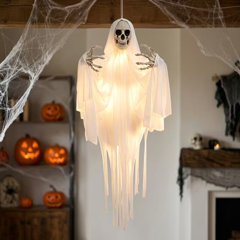 Light-Up Hanging Skeleton Ghost