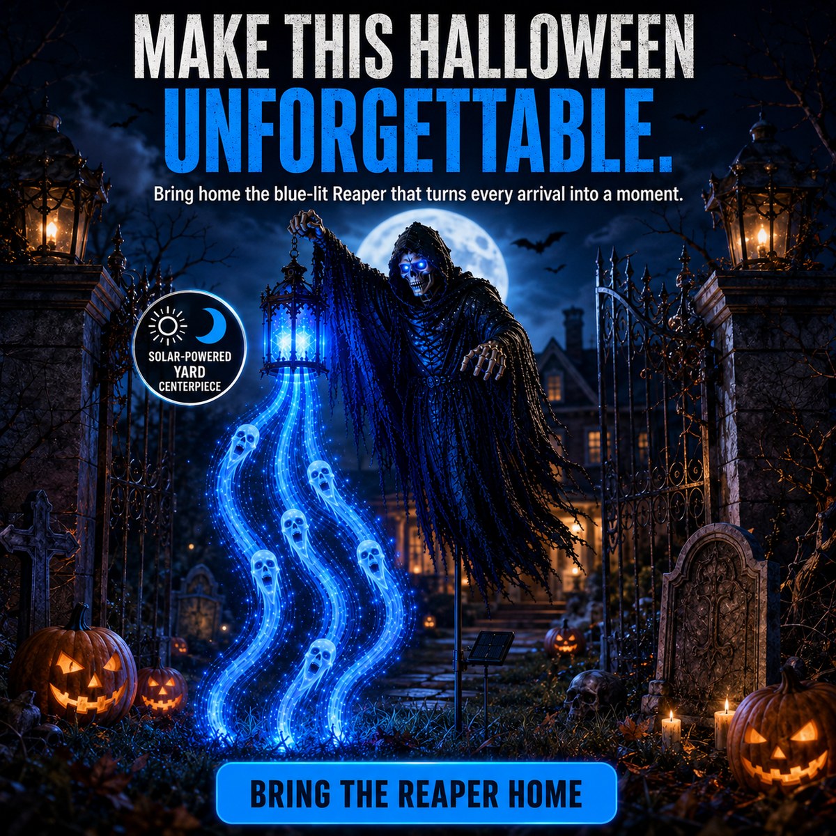 Solar Grim Reaper with Glowing Spirit Lantern