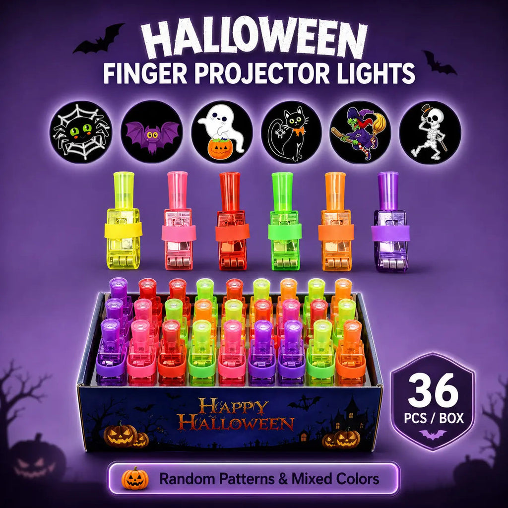 Happy Halloween box of finger projector lights