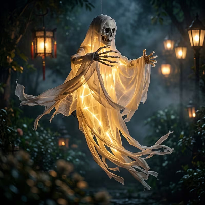 Light-Up Hanging Skeleton Ghost