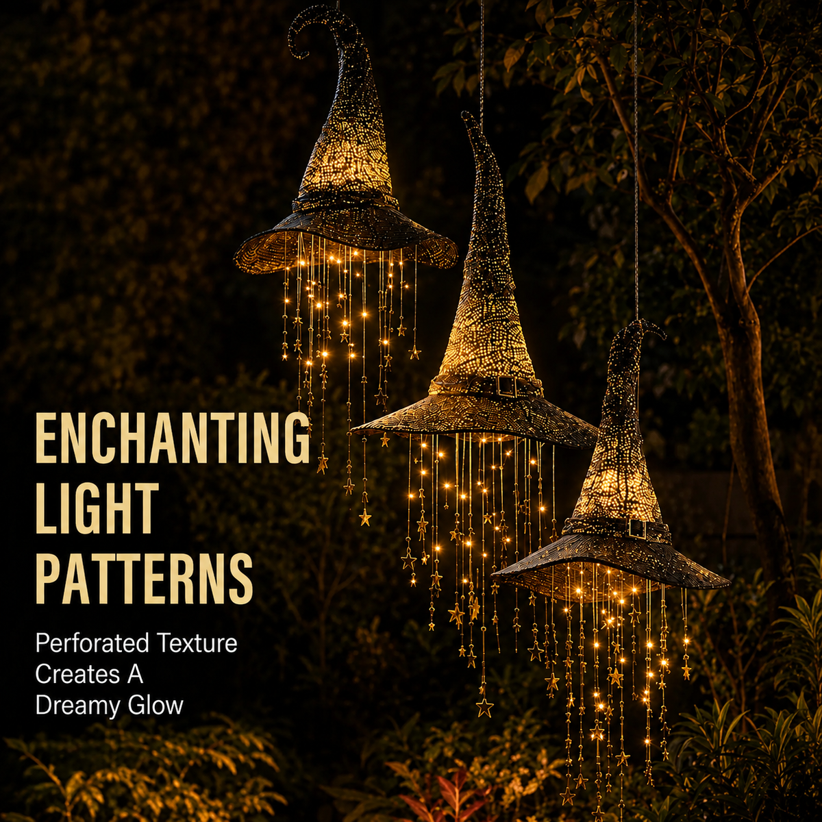 Enchanted Witch Hat Cascade Lights (Set of 3)