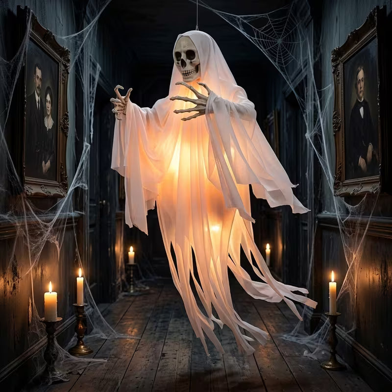 Light-Up Hanging Skeleton Ghost