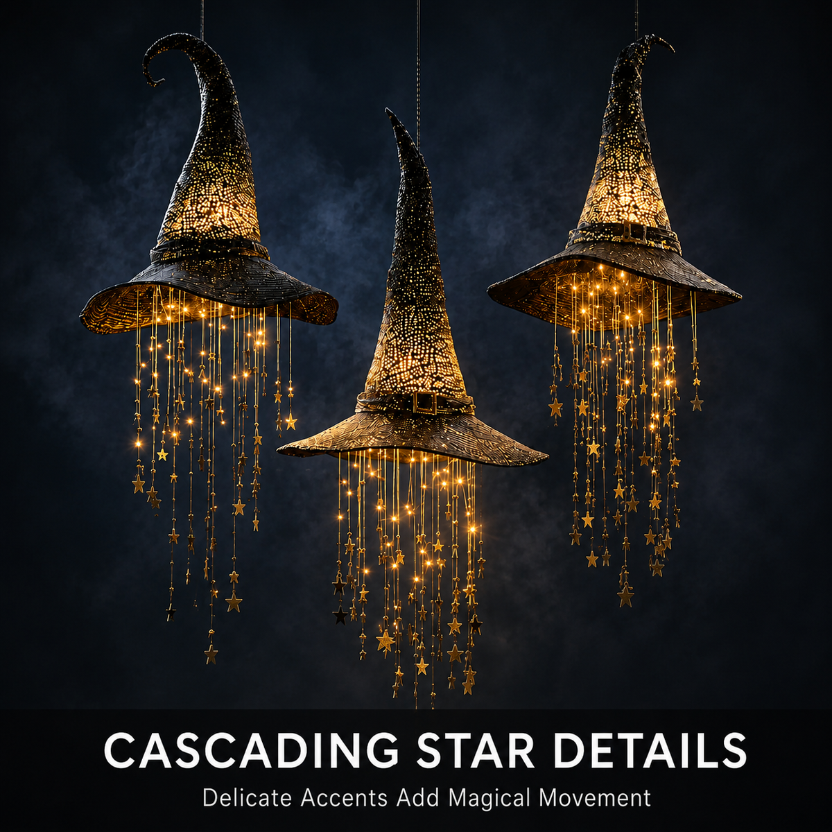 Enchanted Witch Hat Cascade Lights (Set of 3)