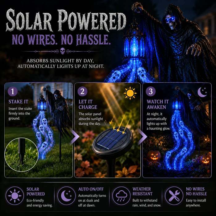 Solar Grim Reaper with Glowing Spirit Lantern
