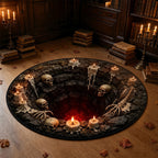 Candlelit Crypt 3D illusion round rug