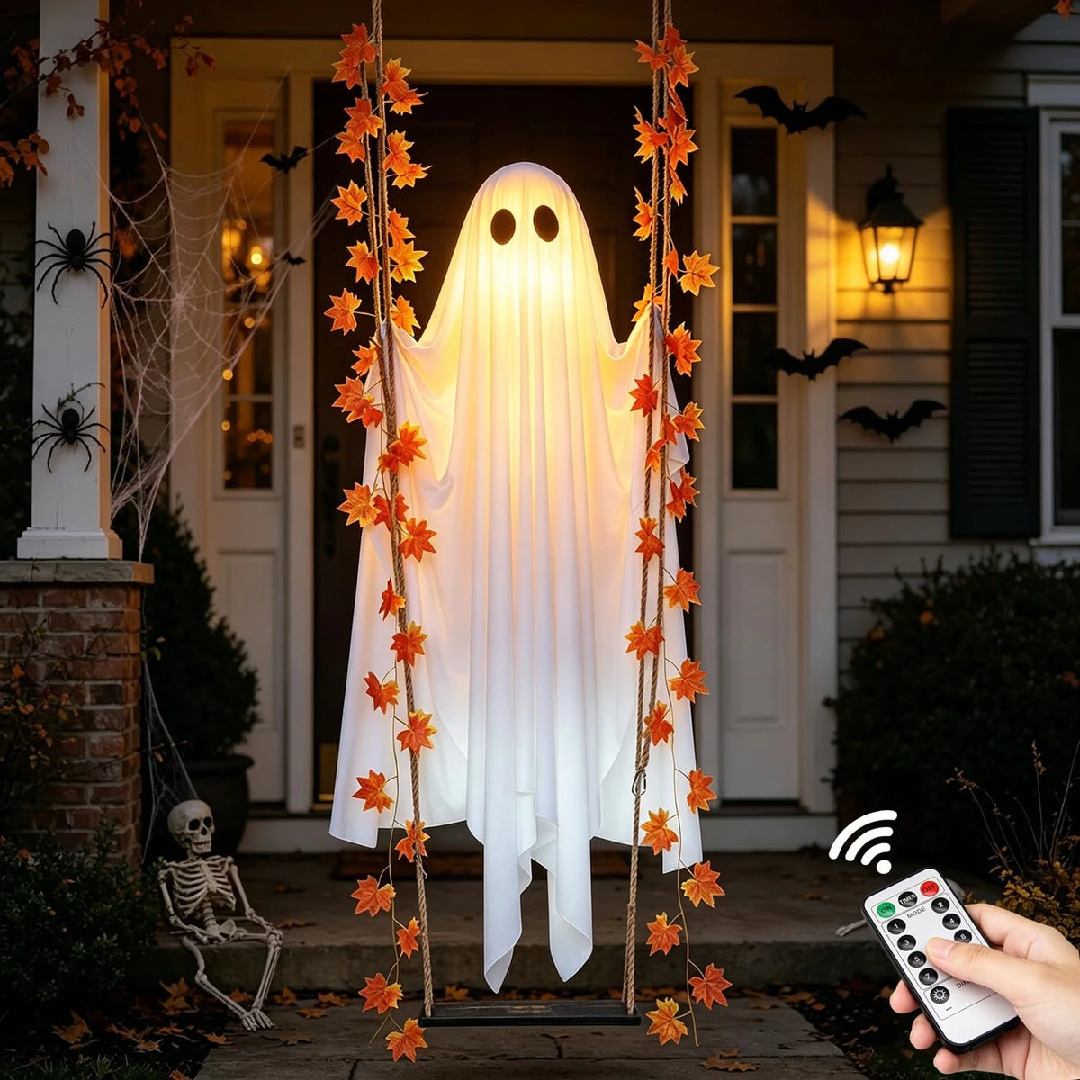 Swinging ghost by the door with remote