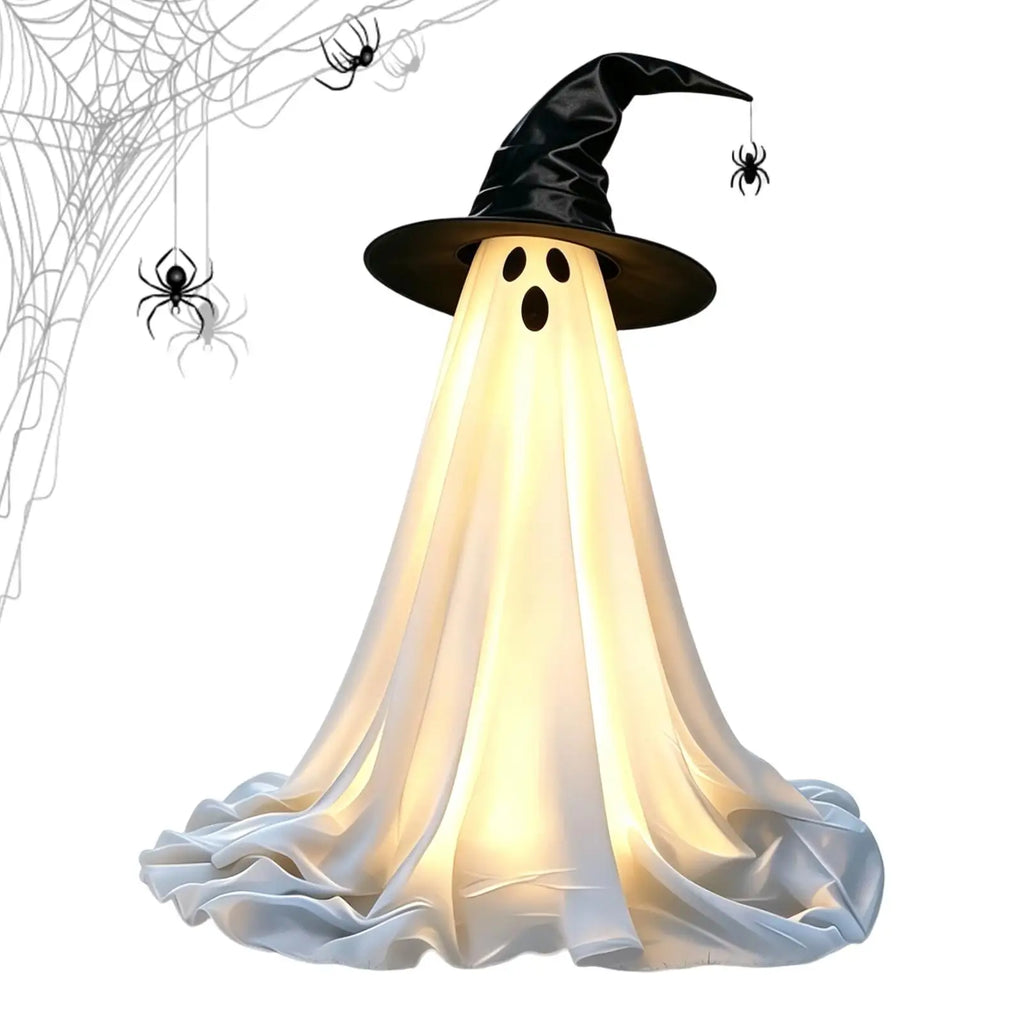 Witch-hat ghost on white
