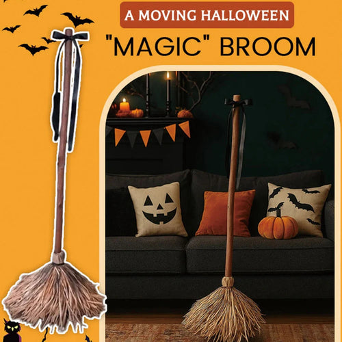 A moving Halloween magic broom