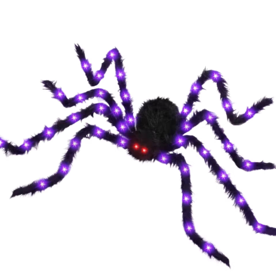 Giant Purple LED Spider Web with Mega Spider