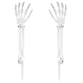 Bone white skeleton arm stakes, pair