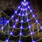 Giant Purple LED Spider Web with Mega Spider