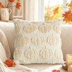 Cream Pumpkin Patch pillow cover