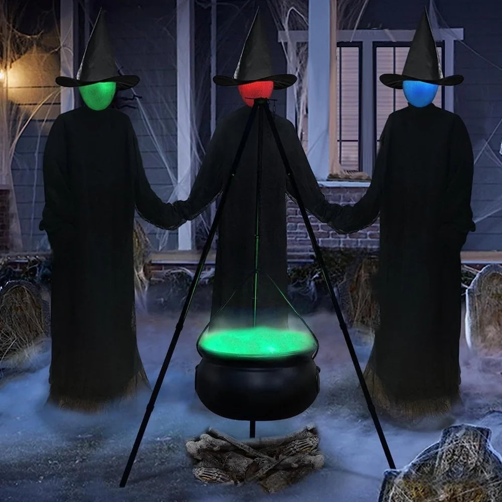 Cauldron scene with witch figures