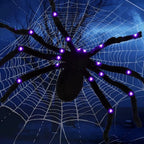 Giant Purple LED Spider Web with Mega Spider