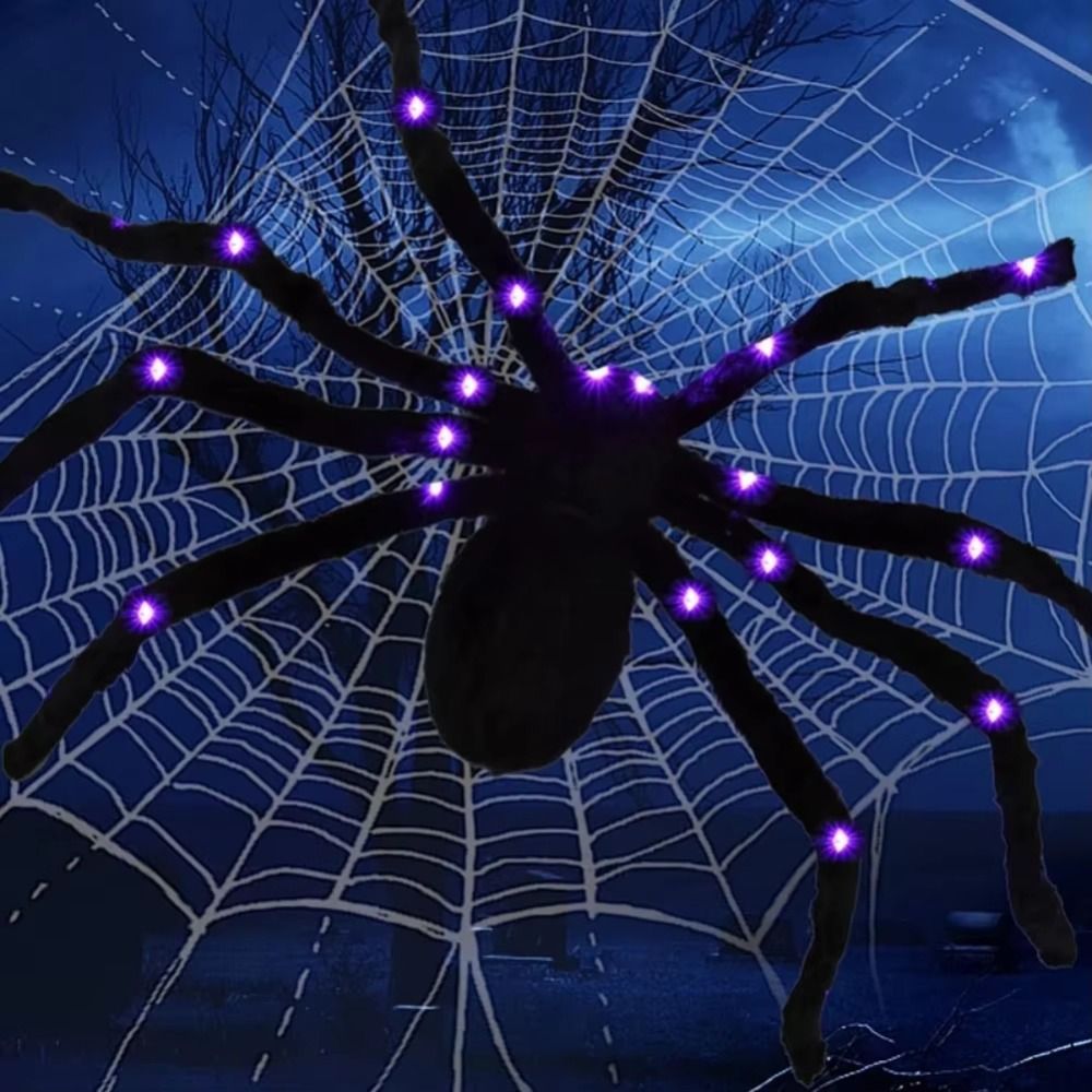 Giant Purple LED Spider Web with Mega Spider