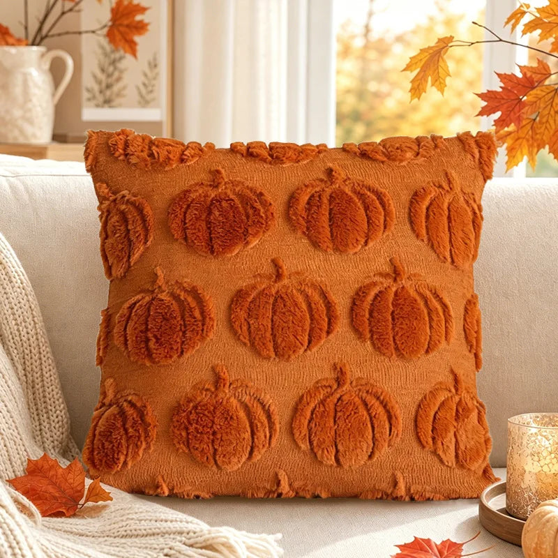 Orange Pumpkin Patch pillow cover