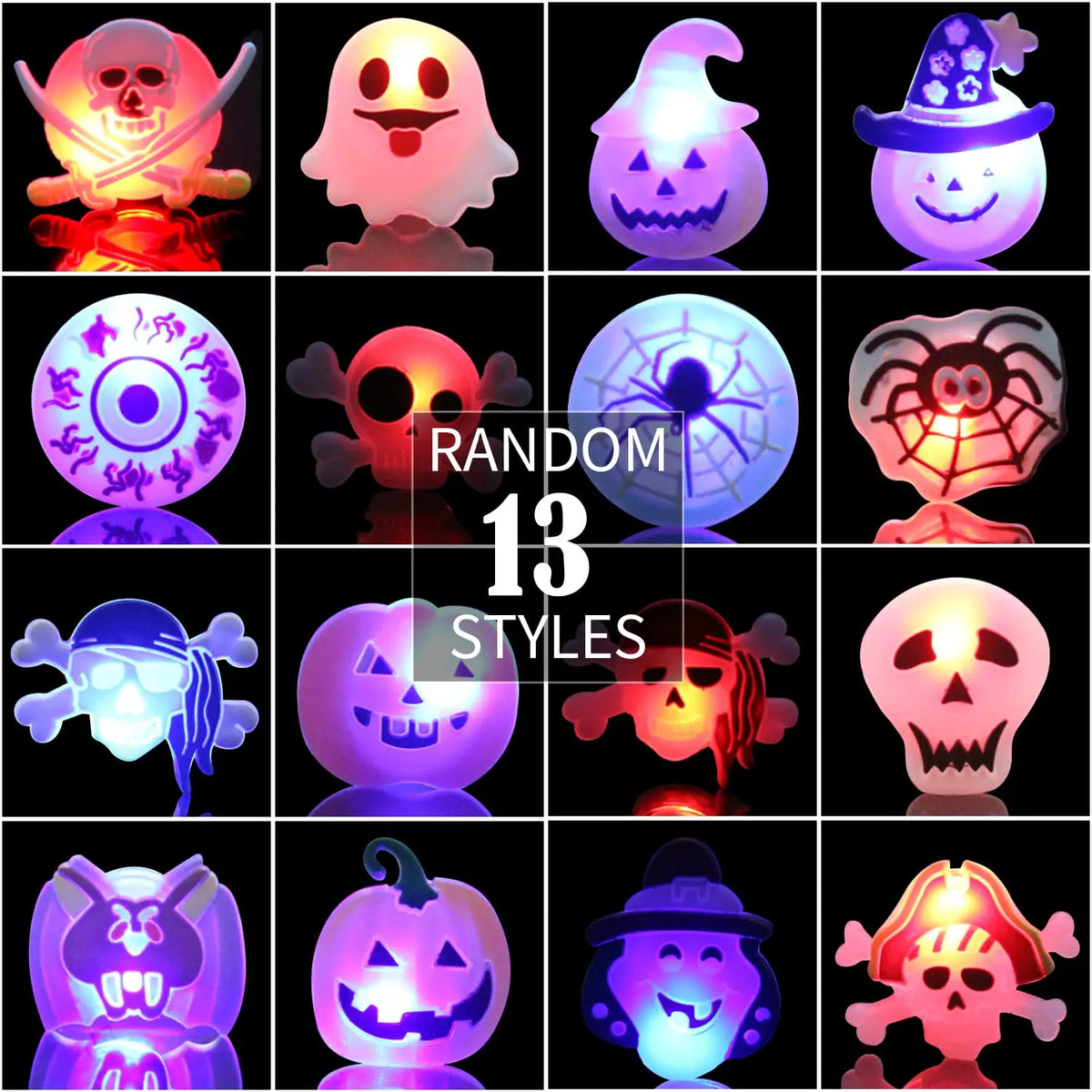 13 assorted Halloween ring designs