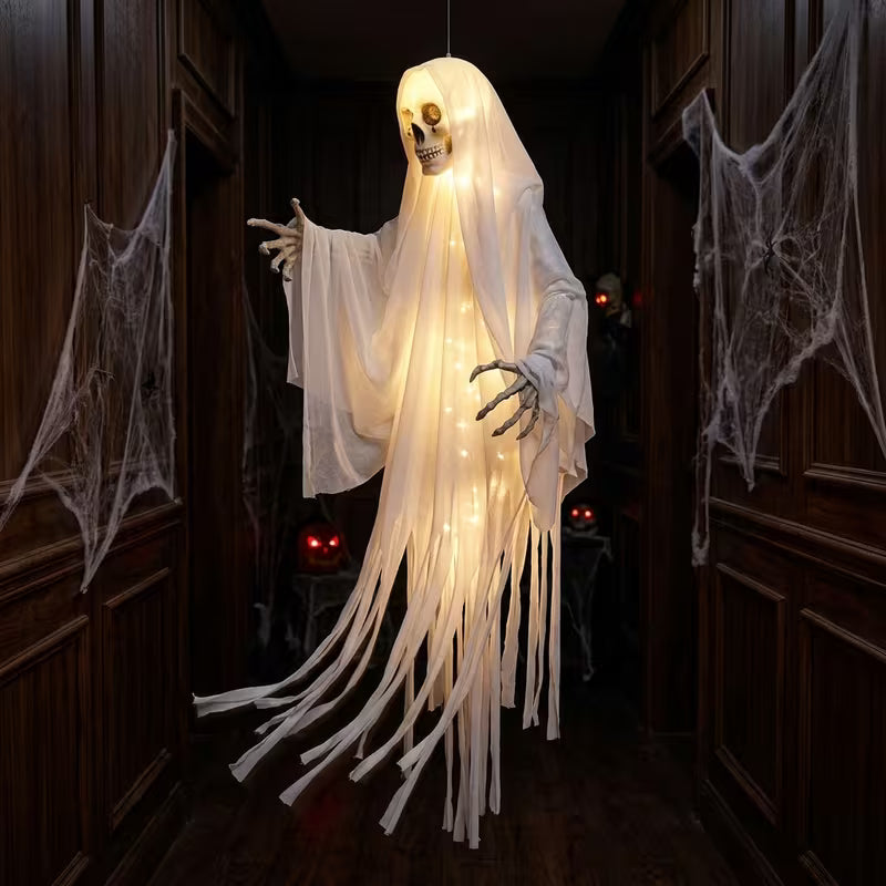 Light-Up Hanging Skeleton Ghost