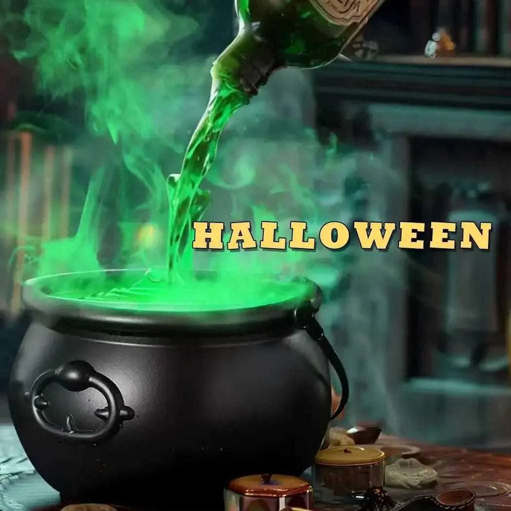 Witch's Bubbling Cauldron Mist Maker with Magic Pouring Bottle