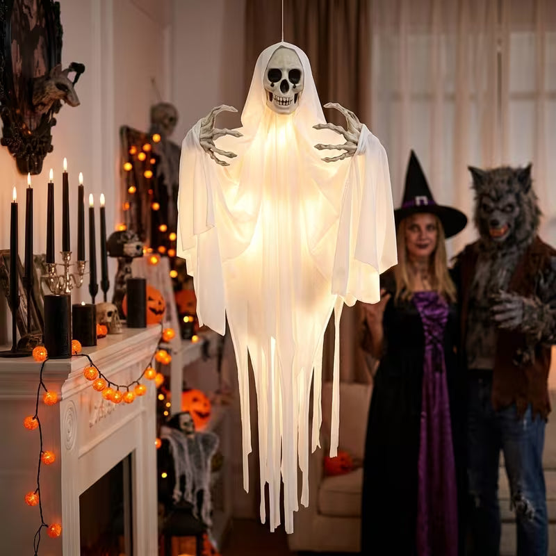 Light-Up Hanging Skeleton Ghost