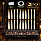 20-pack of floating candles with wand remote, fishing line and glue dots